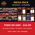 Mega Pack Creador: 150 Stickers + 22 Plantillas TikTok